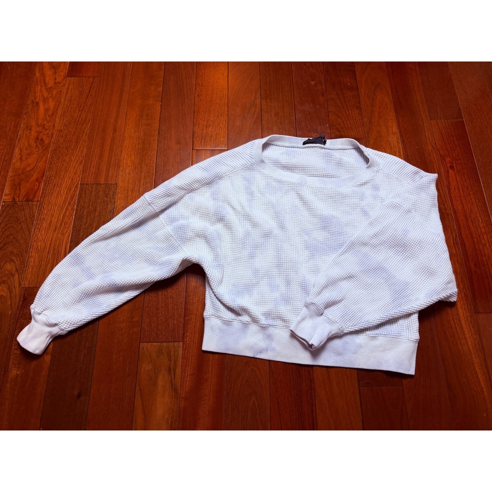 Out From Under Urban Outfitters Tie Dye Waffle Knit Thermal Top Purple White XS